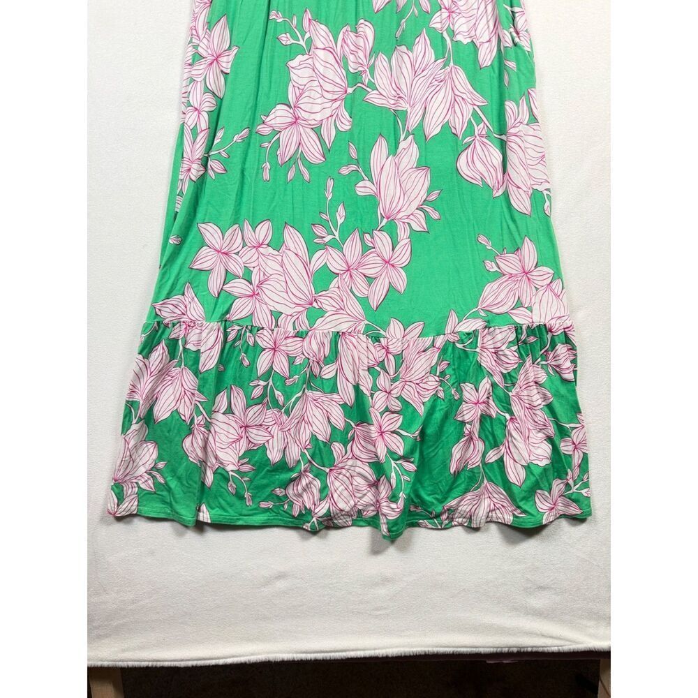 Cabi Weekend Dress 6217 Small Green Floral Sleeveless Tank Midi Dress Pockets - Picture 9 of 12